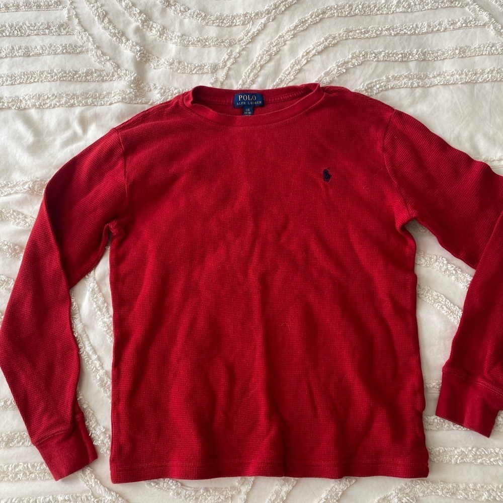 Polo by Ralph Lauren kids thermal shirt  Vibrant Red 14-16